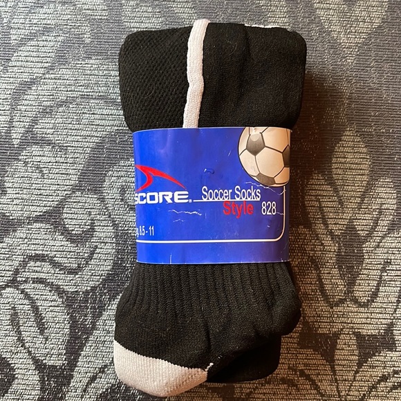 Score Black Soccer Socks Style 828 Size 8.5-11 - Picture 1 of 5
